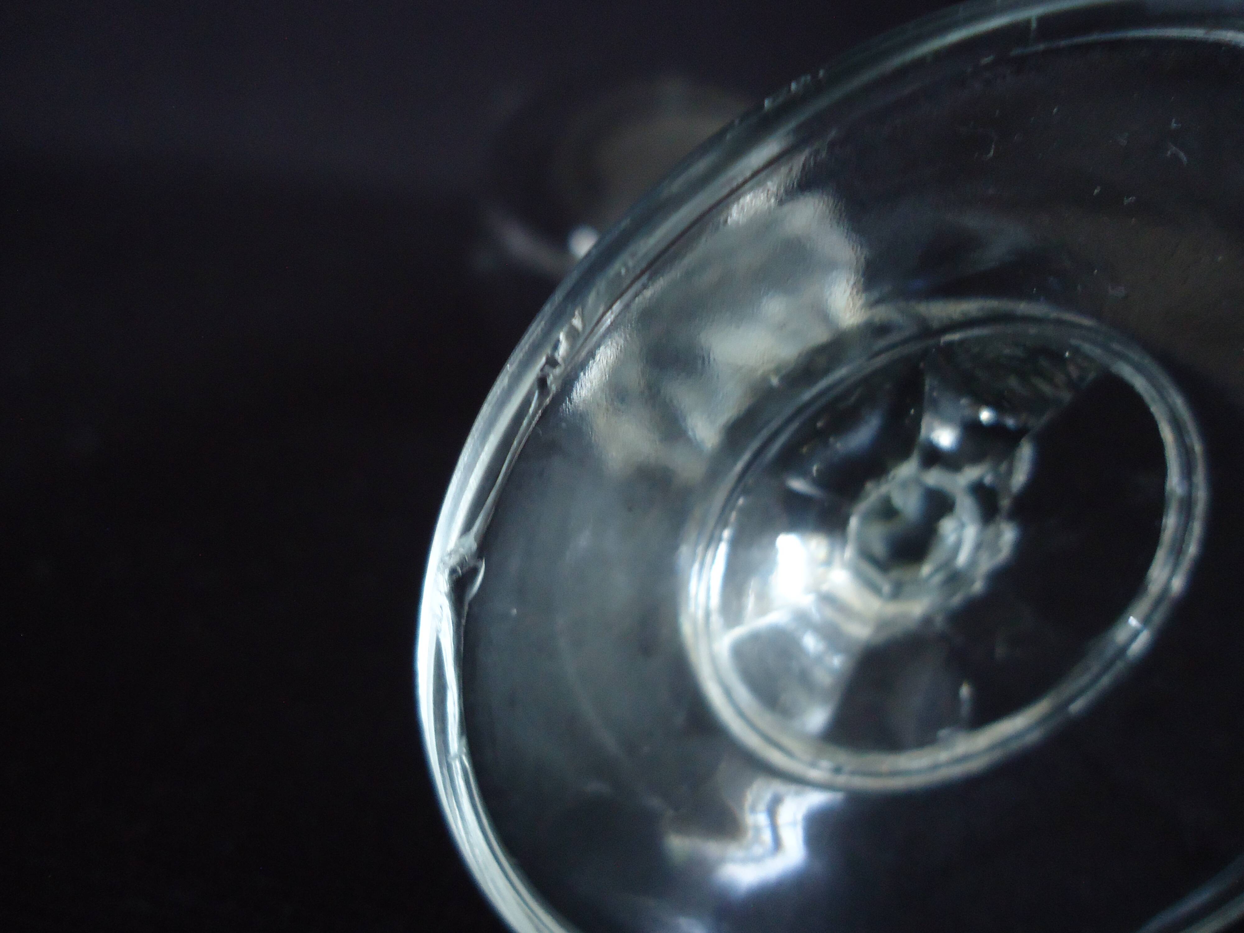 Bohemian crystal champagne flutes, foot with faceted ball