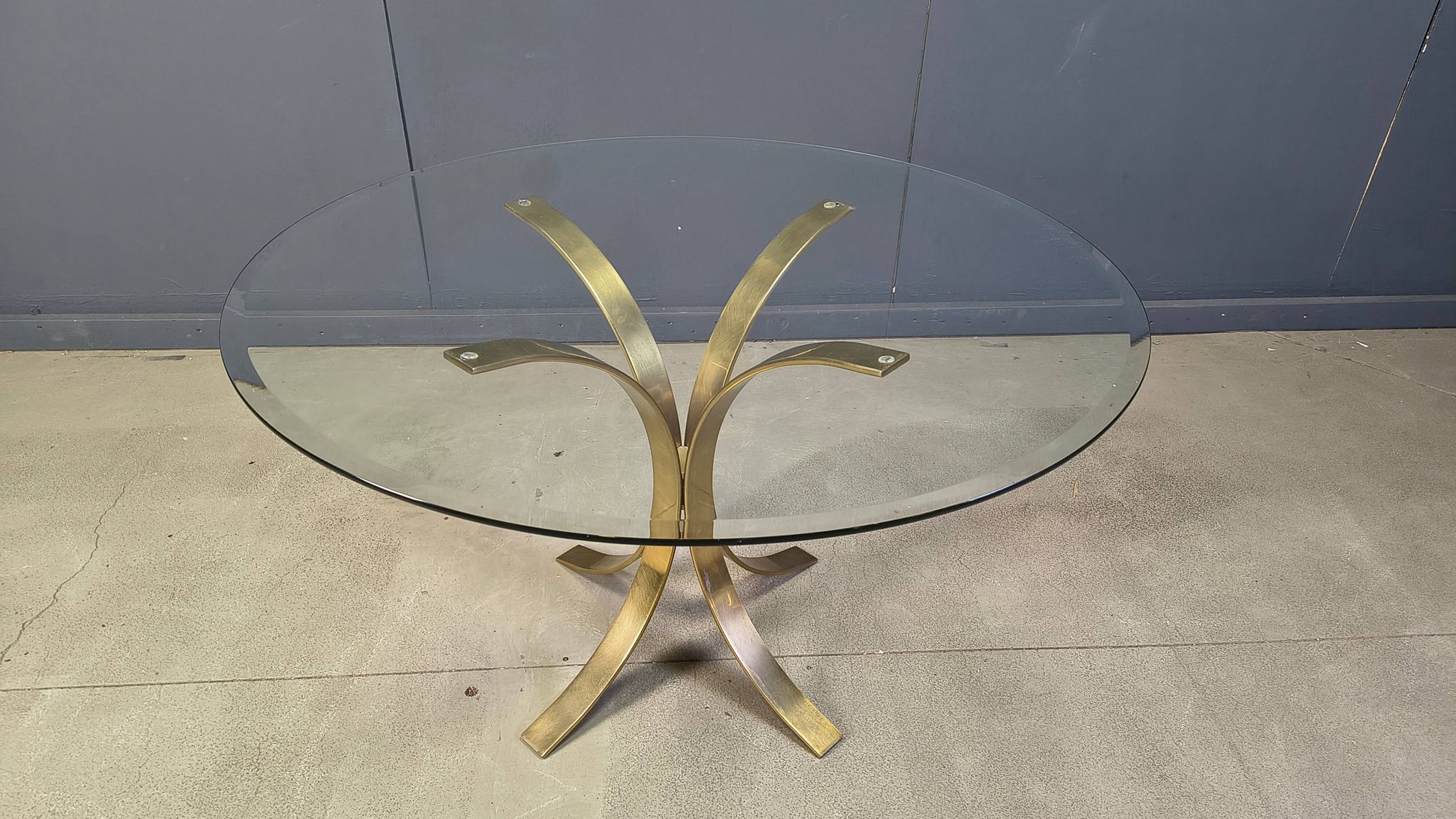 Vintage brass dining set by Belgochrom, 1970s