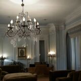 Large Macaroni Crystal Beaded Chandeliers Set of 2