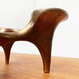 Vintage German brutalist metal candlestick by Harjes.