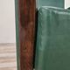 Pair of Art Decò armchairs in walnut and green leather, 1940