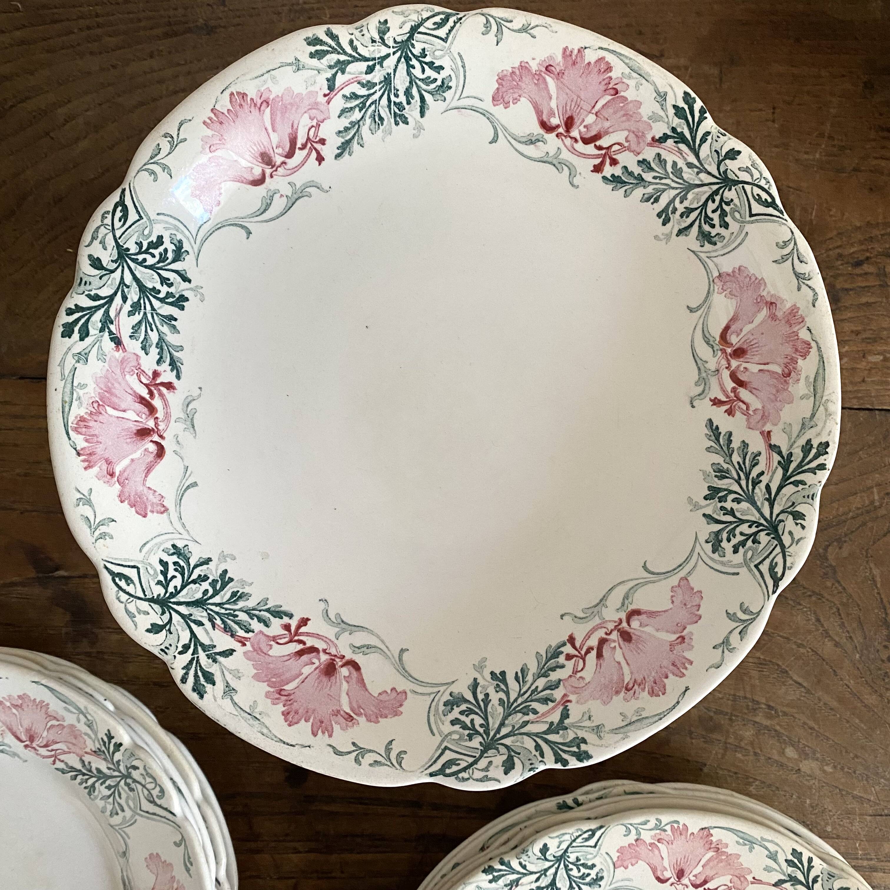 Antique Luneville ironstone fruit bowl, Roland model