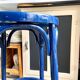 Sea stool in navy blue arched beech