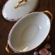 Soupière légumier porcelaine limoges roses dorure