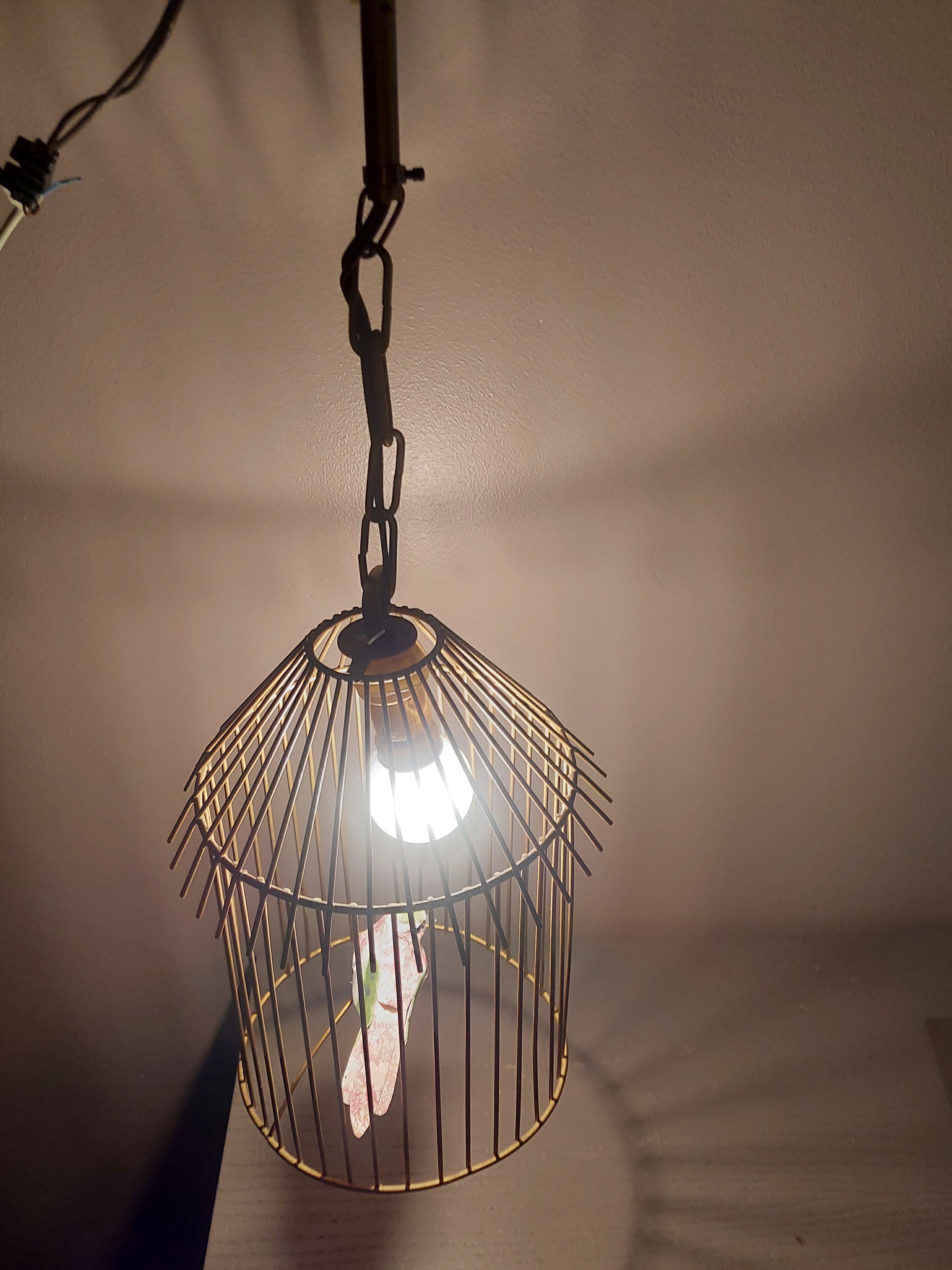 Vintage suspension in the shape of a bird cage
