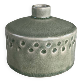Celadon green artisanal vase
