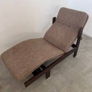 Old chaise longue wooden lounge chair Italian design from the 60s vintage