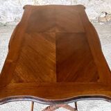 Folding side table in turned wood and marquetry circa 30's/40's