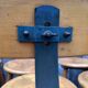 Vintage industrial workshop stool in wood, 1950s
