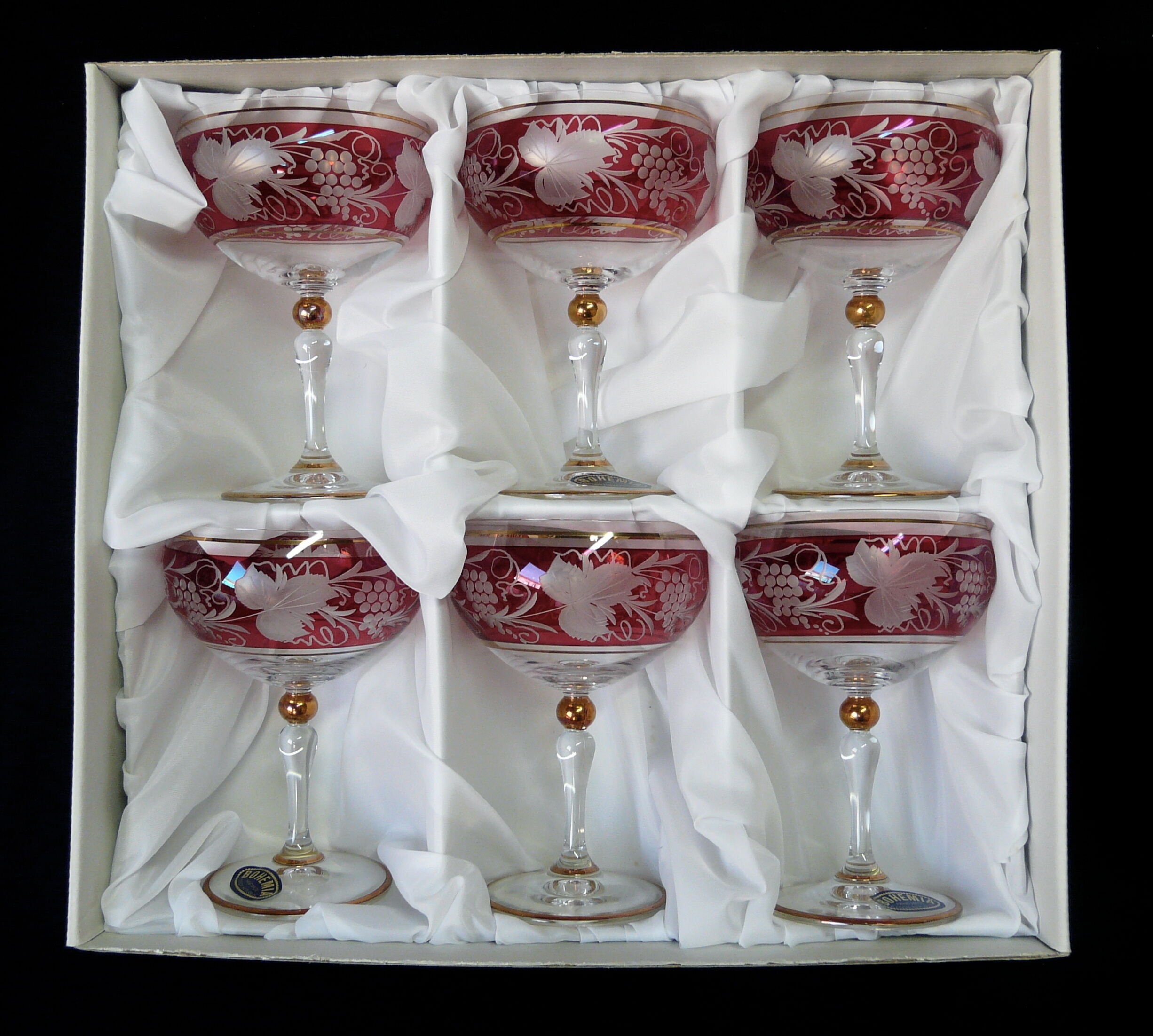 6 champagne glasses in lattal de bohème