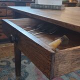 Large solid oak farmhouse table with two drawers 260 cm x 100 cm