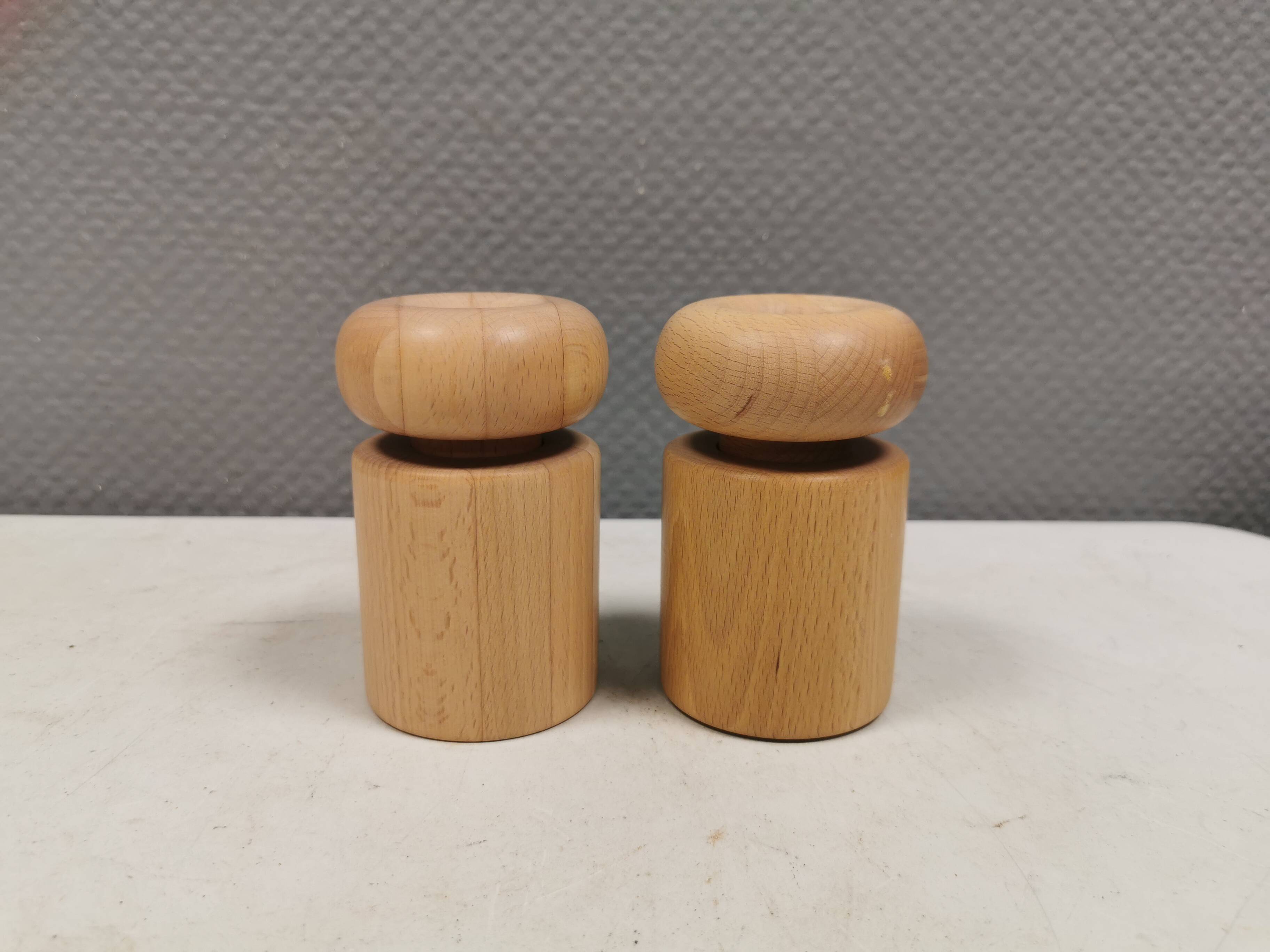 Salt and pepper grinders/mills designed by Nissen Denmark in the 1970-80s