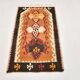 Tapis Kilim Anatolien Vintage, Géométrique Moutarde & Noir, 84x137 Cm