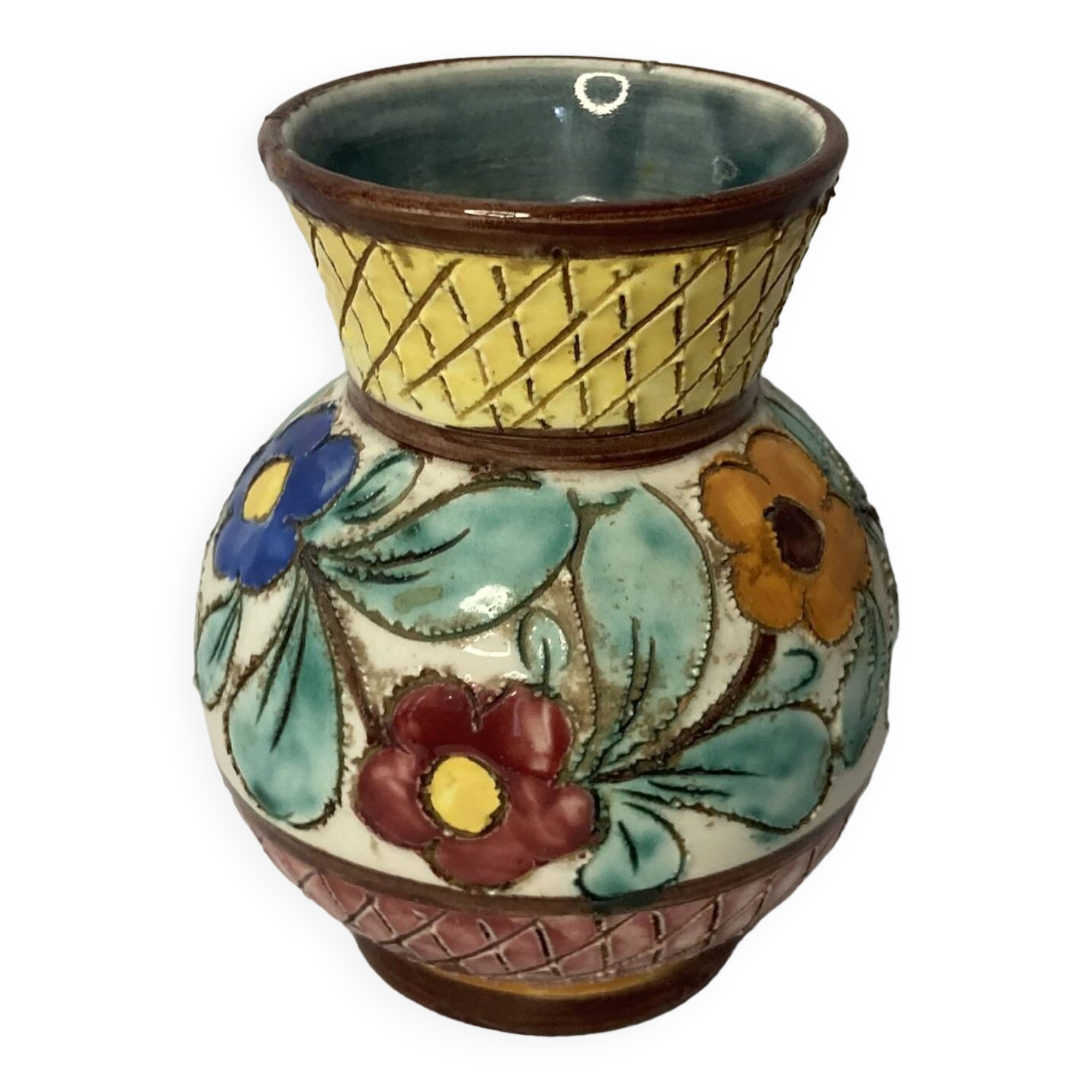 Vintage small earthenware vase Monaco circa 1960