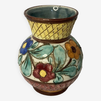 Vintage small earthenware vase Monaco circa 1960