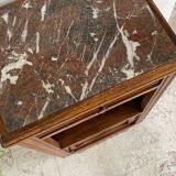 Bedside in oak and marble top
