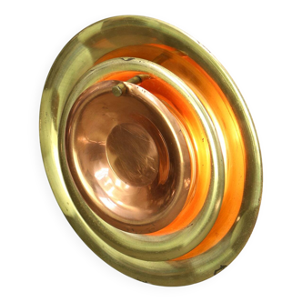 Mid-Century Cascading Wall Lamp in Brass and Copper, 1950s