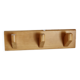 Vintage pine wall coat rack with 3 hooks