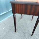 Pair of bedside tables side tables old leather top style louis xvi