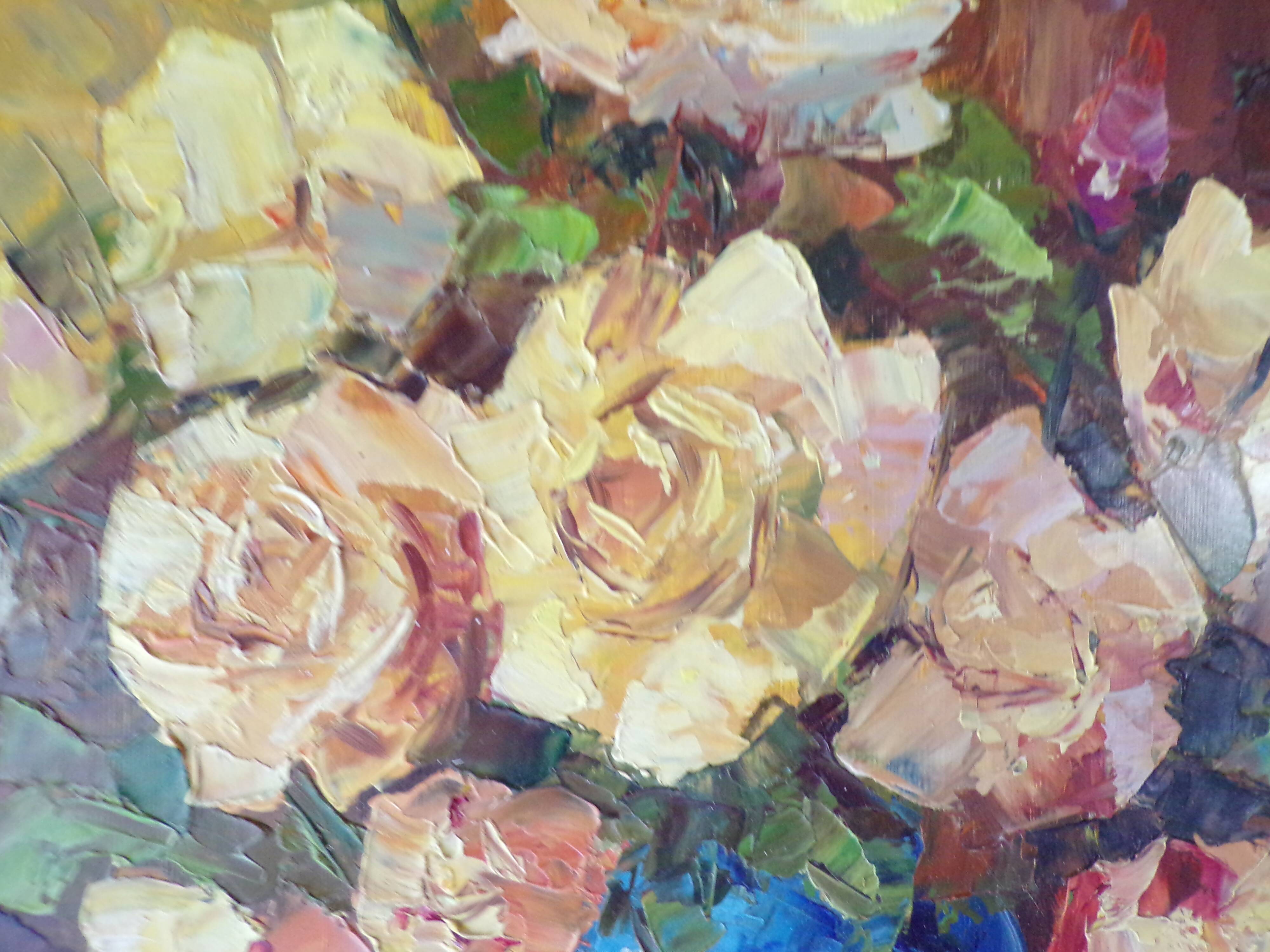 Tableau peinture bouquet de fleurs signé André Giroldi