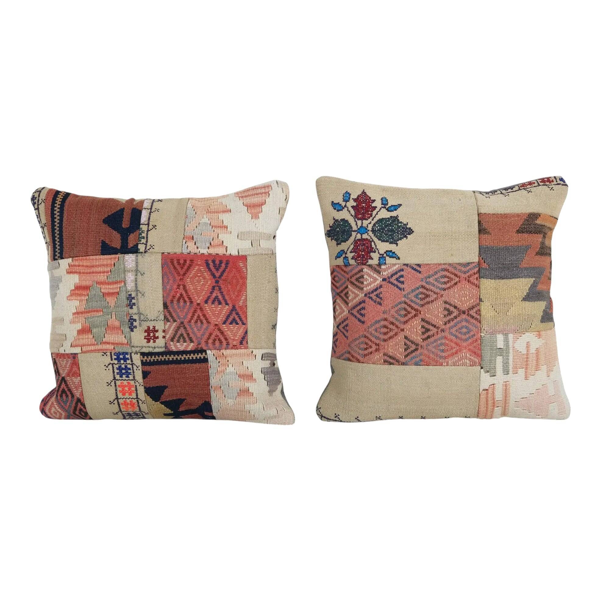 Lot de 2 housses de coussin turque vintage 51x51 cm