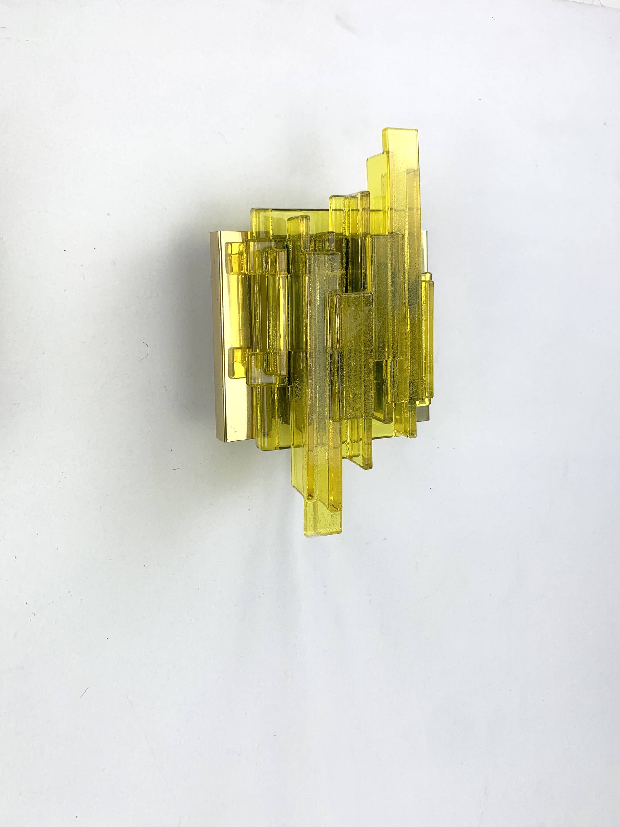 Pair of brutalist wall lights, Claus Bolby for Cebo Industri, Denmark, 1970.