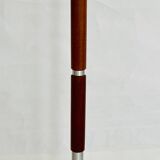 Mid-century floor lamp in teak and aluminum design w/ shade - Denmark 1960s