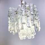 Ice crystal pendant light by Kalmar, 1960s