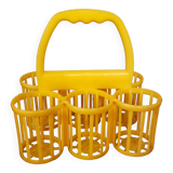 Vintage yellow plastic bottle holder