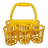 Porte bouteilles vintage plastique jaune