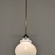 Art Deco style pendant lamp in brass and blue opaline