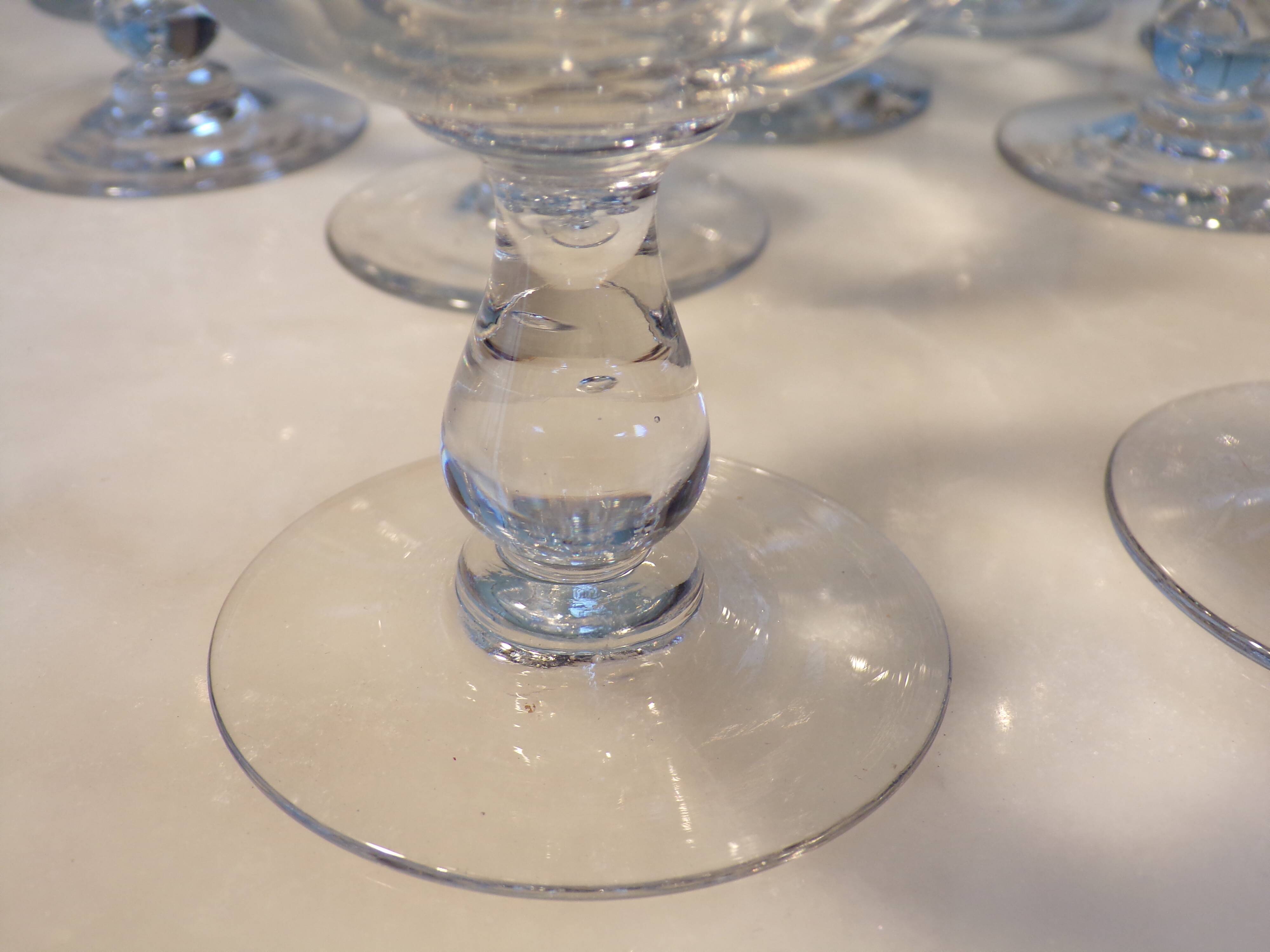 12 faceted crystal stemmed glasses from 1900
