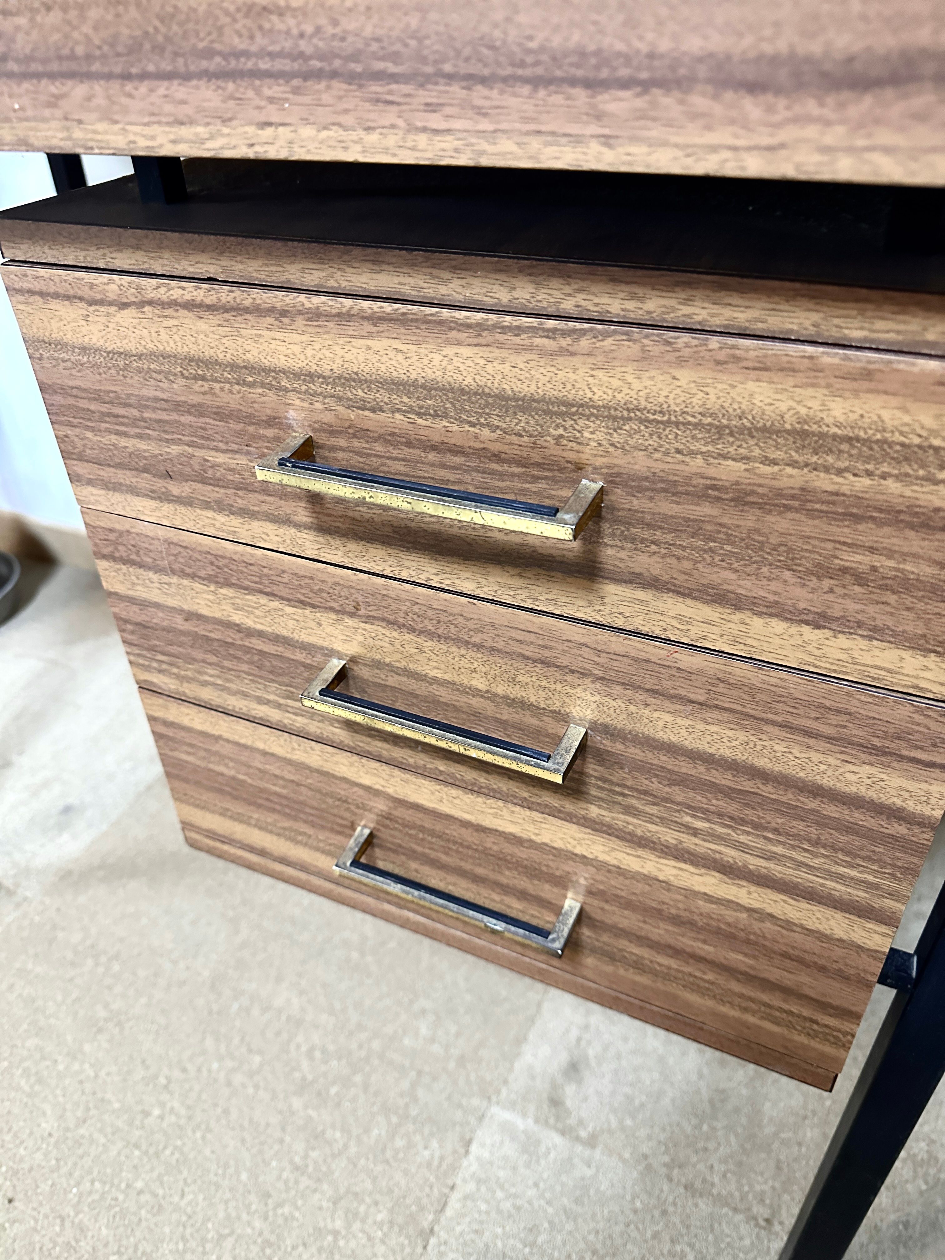 Vintage desk feet black metal