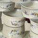 6 vintage porcelain ramekins with flowers