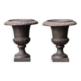 Pair of miniature Medicis vases in cast iron
