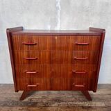Commode vintage pieds compas poignées scoubidou