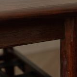 Vintage Rosewood Coffee Table Leather Magazine Shelf Topform Dutch MCM 1960