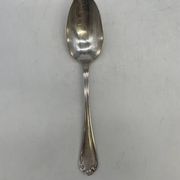 Set of 12 silver-plated soup spoons with Louis XV pattern.