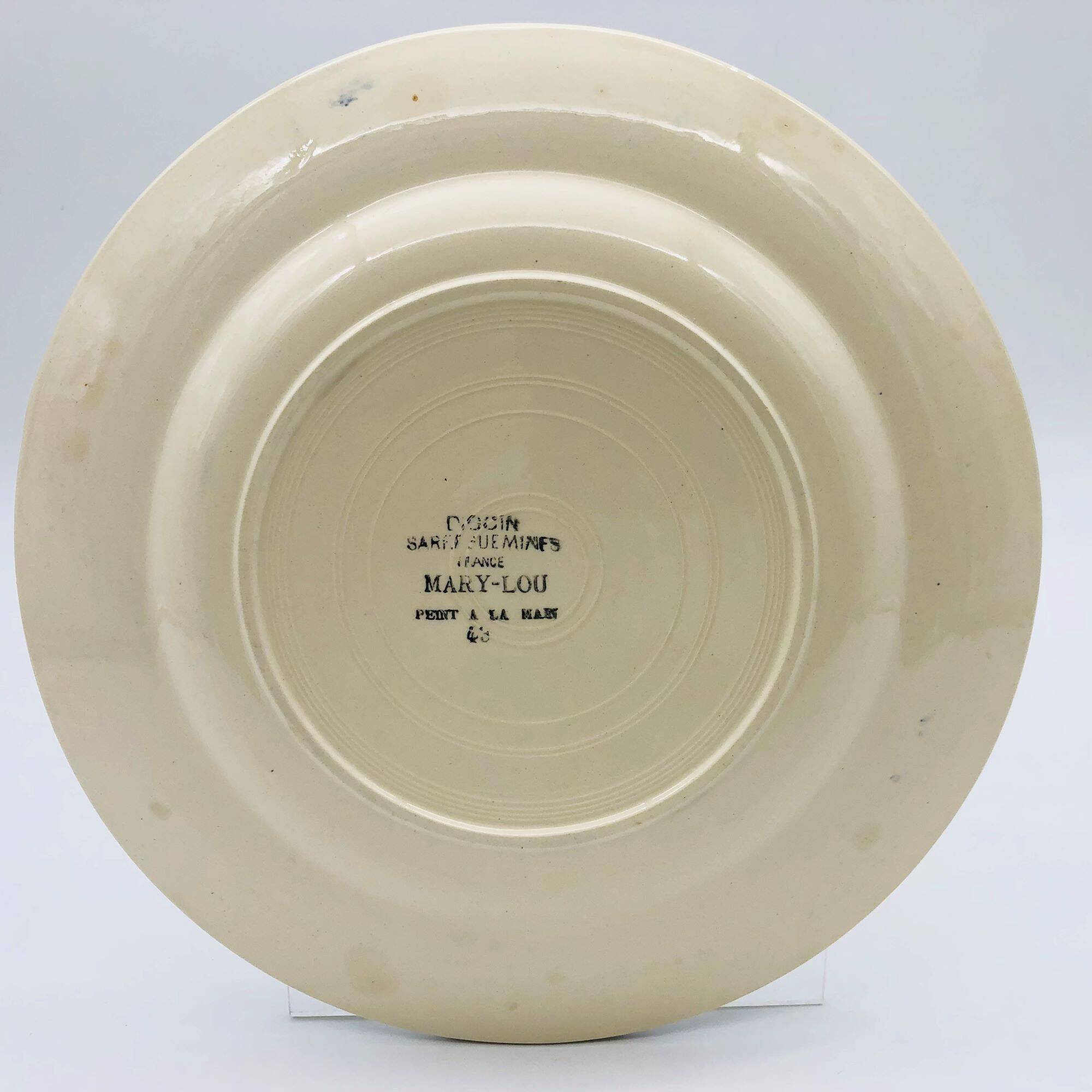 Lot de 6 assiettes plats « Digoin Sarreguemines / modèle Mary-Lou »