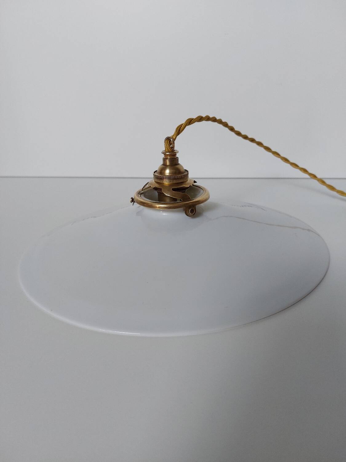 Original white opaline pendant light