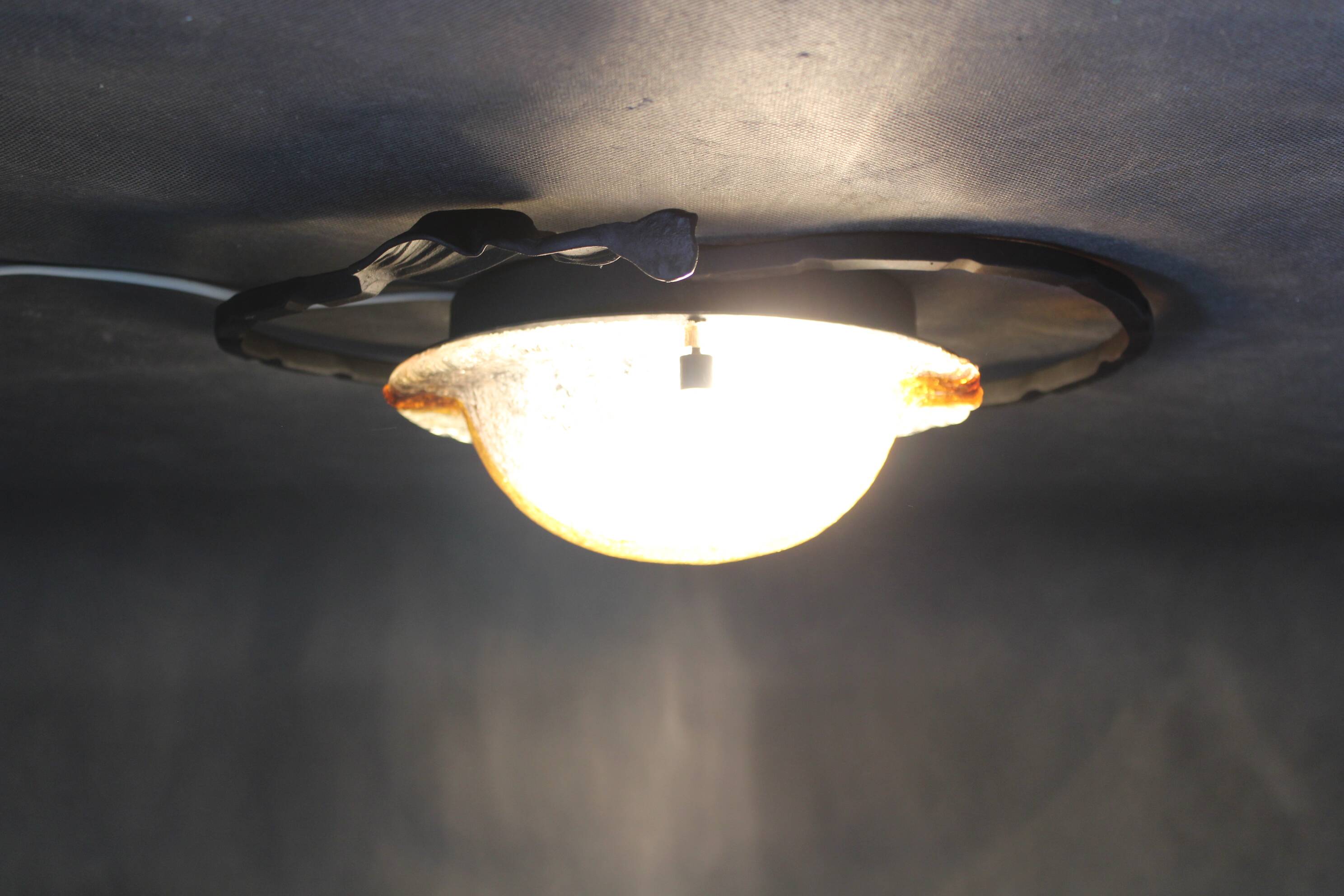 1970s Italian Wall Sculpture With Glass Shade