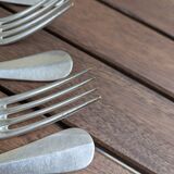 Set of 6 silver plated metal forks and spoons 20g with medallion f