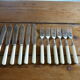 Bakelite fish cutlery silver metal old 1920/1930 6 forks and 6 knives