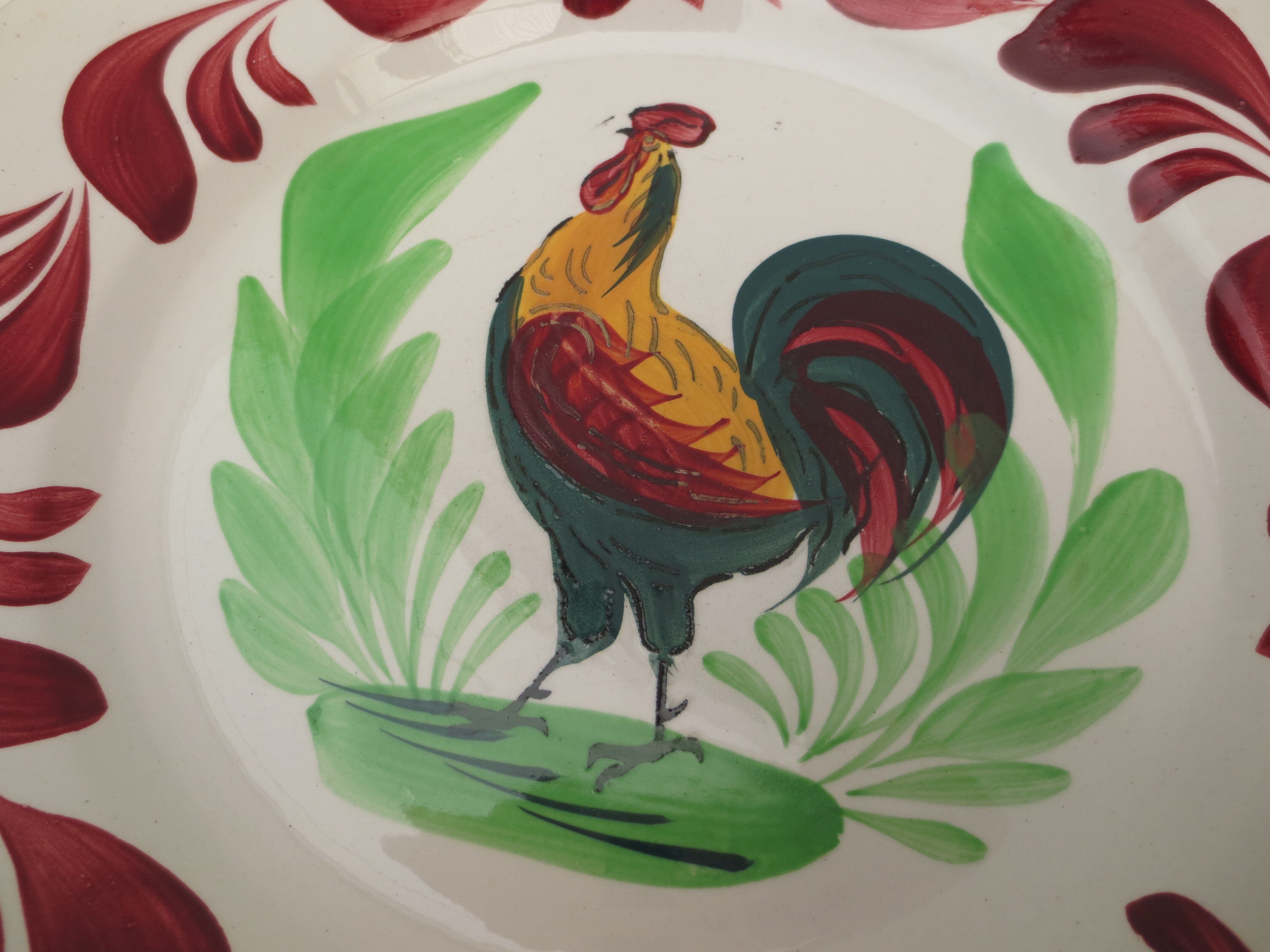 Flat plate decoration in faience of choisy the king