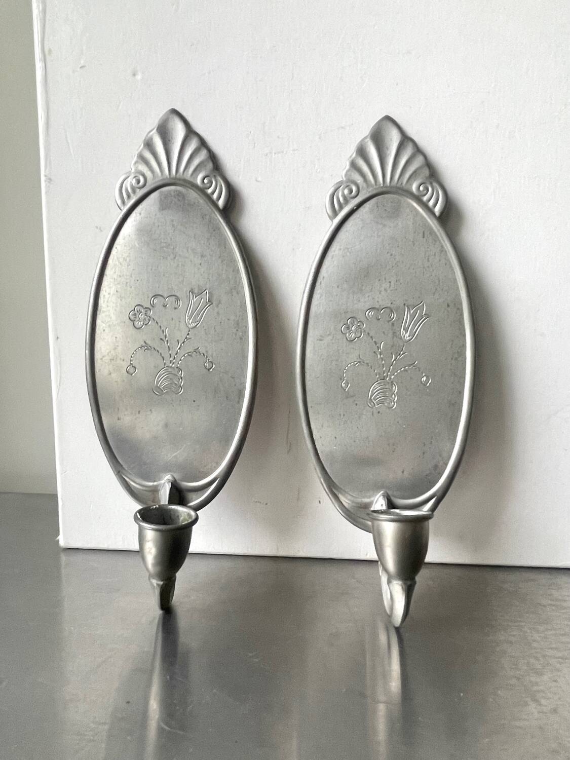 Art Deco Pair of Wall Candle holders Sconces by Svenskt Tenn Josef Fra