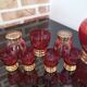 Set of 7 Art Deco glasses and carafe, Verrerie de Monaco Monte Carlo