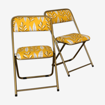 Pair of folding chairs, Lafuma, renovated