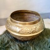 Old brass pot cover