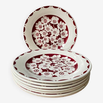 Série de 8 assiettes plates Digoin Sarreguemines « Duroc »