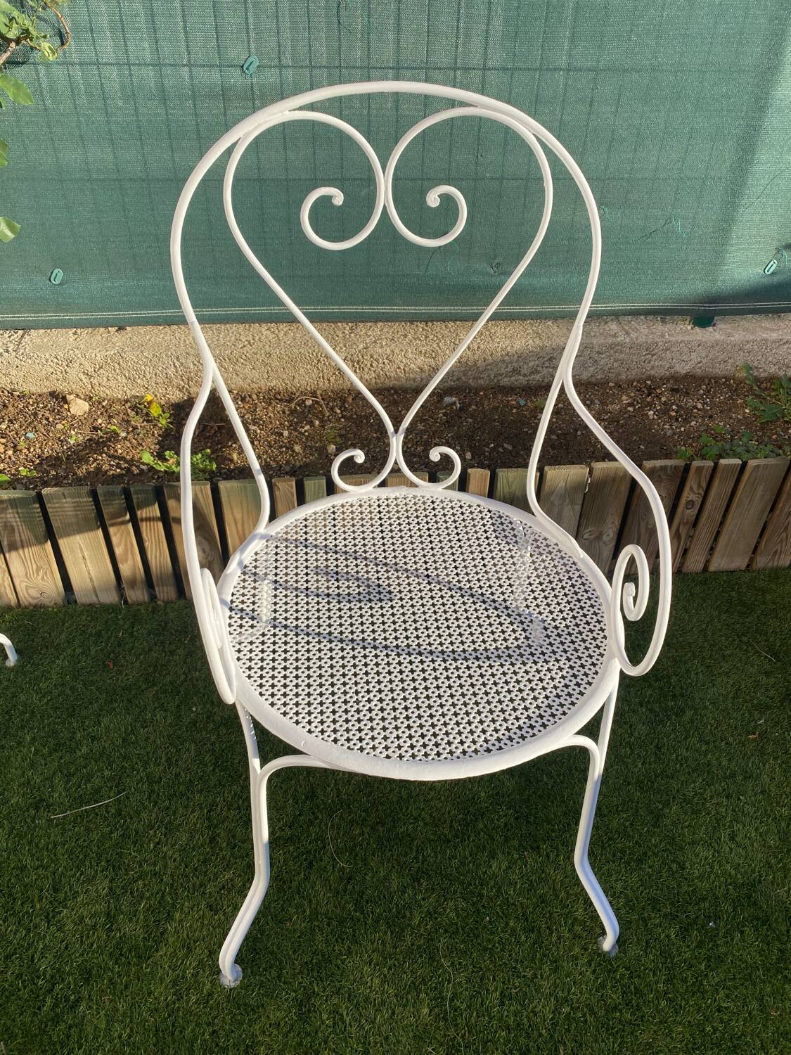 Lot de 4 fauteuil fer forgé